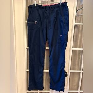 Koi Lite Size Large Tall Slim Fit Mechanical Stretch Navy Blue EUC